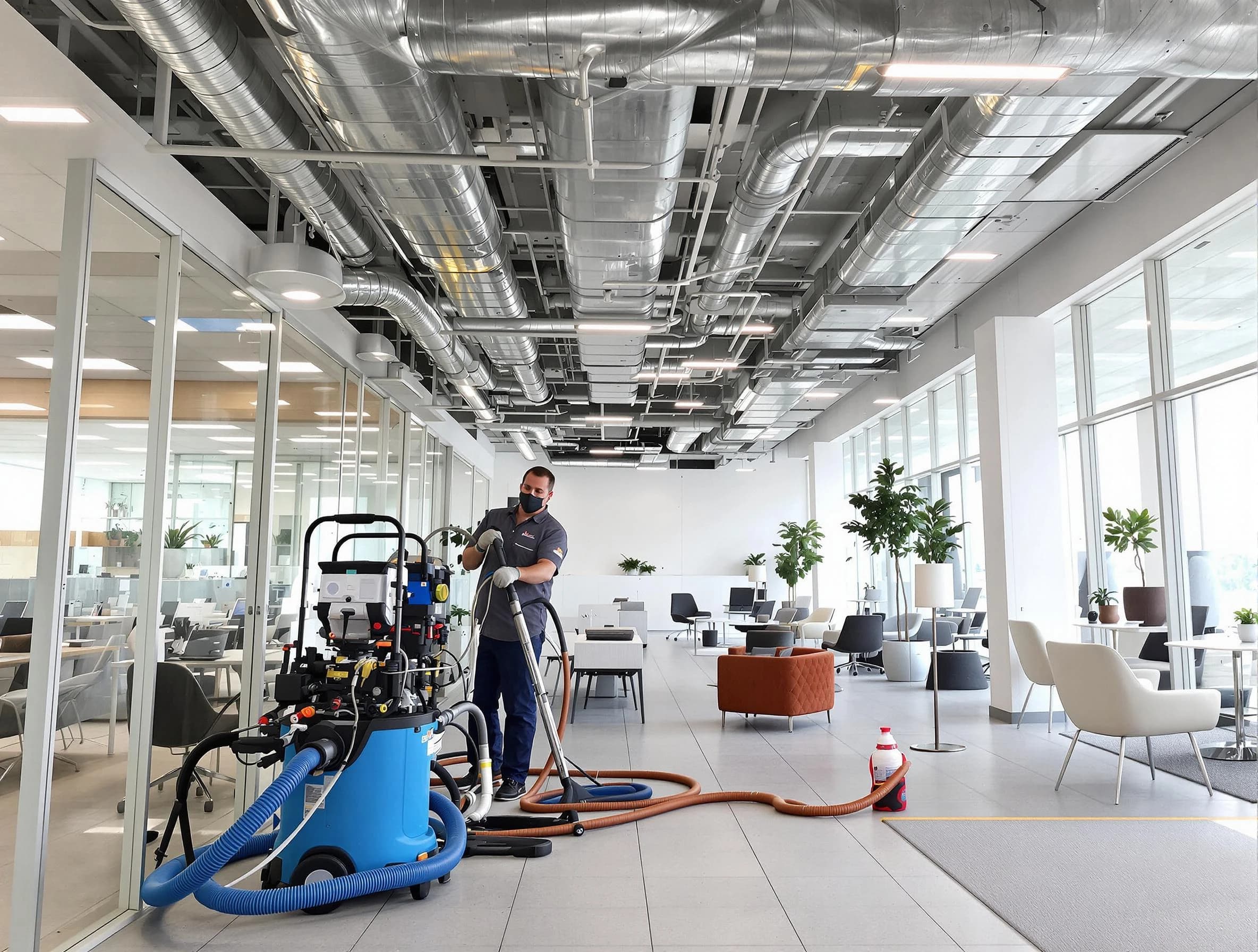 El Cerro Mission Air Duct Cleaning team conducting comprehensive commercial duct cleaning at a business location in El Cerro Mission
